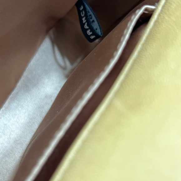 Vintage authentic CHANEL shoulder clutch bag square quilted lamb skin & gold - Picture 14 of 16